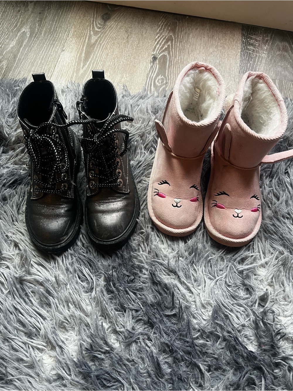 Kids Pink Bunny Cozy Boots - Unbranded